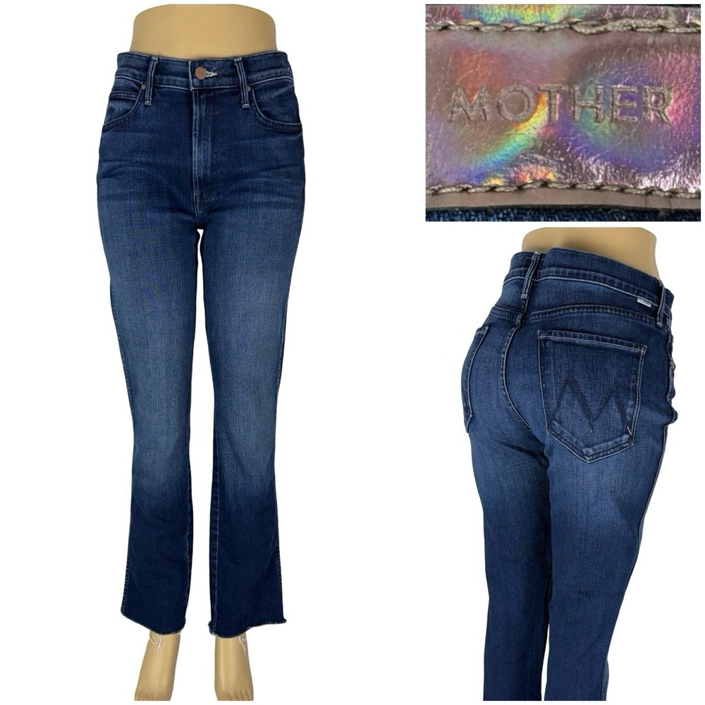 Mother Womens 30 High Waisted Rascal Sneak Fray Jeans 31" Inseam Sake To Me EUC